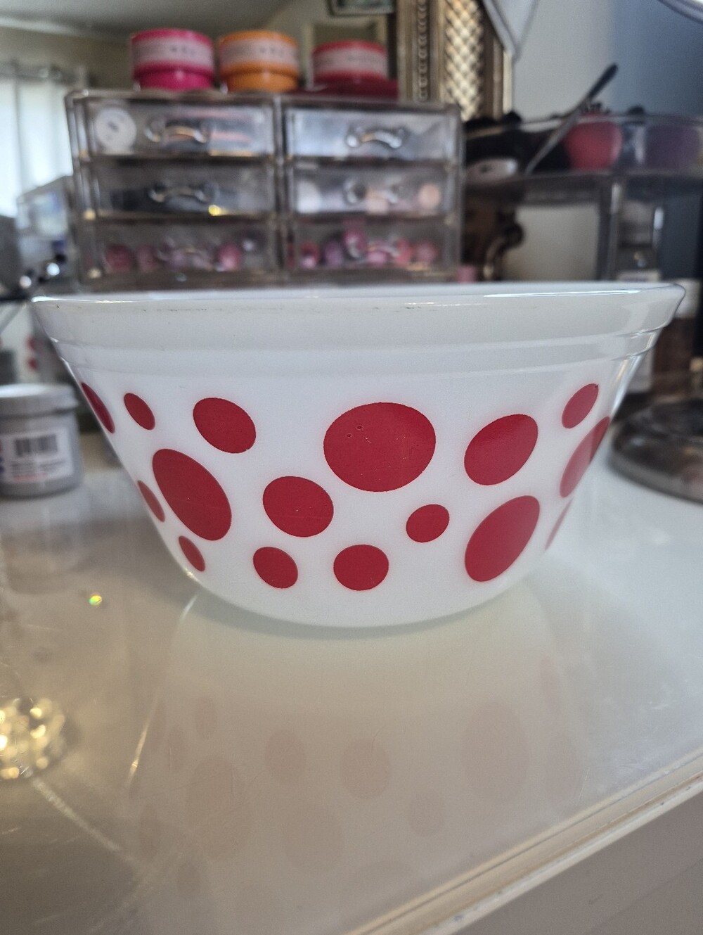 Federal Glass Polka Dot Mixing Bowl